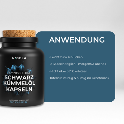 Ägyptische Bio Schwarzkümmelöl Kapseln
