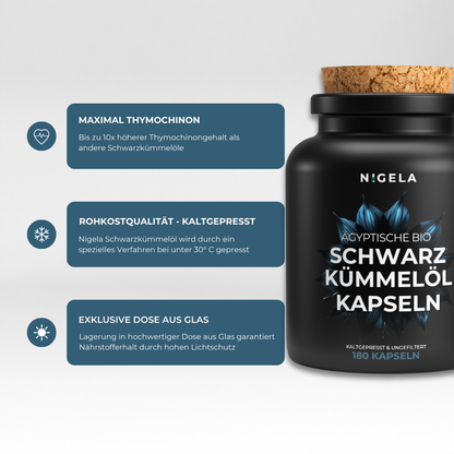 Ägyptische Bio Schwarzkümmelöl Kapseln