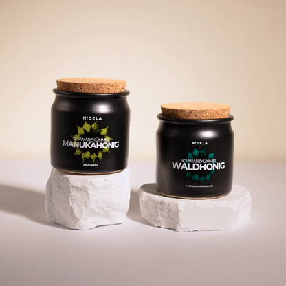 Goldene Kraft: Schwarzkümmel-Manuka Honig &amp; Schwarzkümmel-Waldhonig
