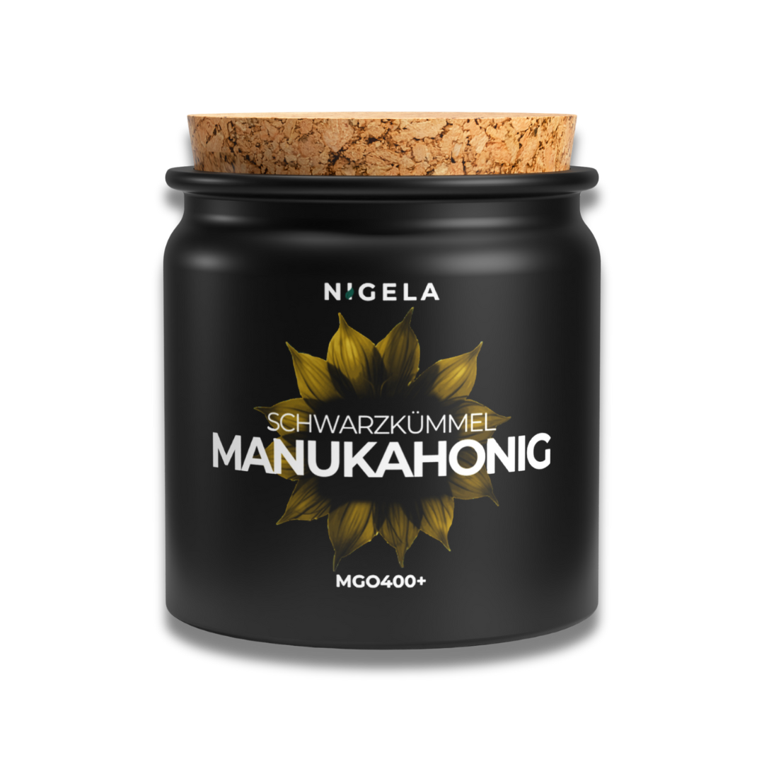 Manuka-Schwarzkümmel Honig MGO 400+ – mit Bio-Schwarzkümmel - Original aus Neuseeland - 160g