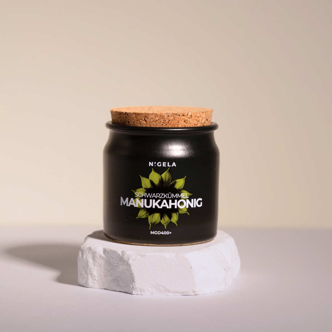 Manuka-Schwarzkümmel Honig MGO 400+ – mit Bio-Schwarzkümmel - Original aus Neuseeland - 160g