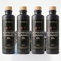 Nigela Schwarzkümmelöl Akut 200 ml im 4er-Set – intensives Schwarzkümmelöl aus eigener Manufaktur, frisch gepresst

#Menge_4 Flaschen